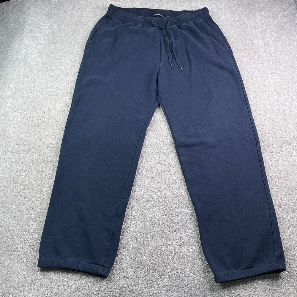 Vintage Gap Sweatpants‎ Mens Large Blue Fleece Drawstring Lounge Athleisure Y2K
